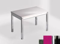 Logo Table mensa 110x70 extension mélaminé - plateau green river - pieds chrome - ceinture en bois laque  2332_green-river_chrome_bl-