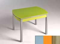 Logo Table hercule 105x60 - plateau gris - pieds inox - ceinture en bois laque orange cool 1989_gris_inox_bl-orange-cool