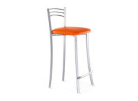 Logo Tabouret kalmie 63 - assise en vinyltech marron brique - pieds argent 2655_vt-marron-brique_argent