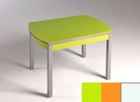 Logo Table hercule 105x60 - plateau vert - pieds blanc - ceinture en bois laque orange cool 1989_vert_blanc_bl-orange-cool