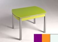 Logo Table hercule 115x75 - plateau magenta - pieds blanc - ceinture en bois laque orange cool 1992_magenta_blanc_bl-orange-cool