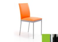 Logo Chaise violette - assise en vinyltech vert - pieds chrome 2302_vt-vert_chrome