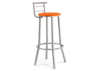 Logo Tabouret mimosa 77 - assise en vinyltech marron brique - pieds noir 2653_vt-marron-brique_noir