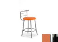 Logo Tabouret mimosa 45 - assise en vinyltech marron brique - pieds chrome 1875_vt-marron-brique_chrome