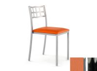 Logo Chaise marguerite - assise en vinyltech marron brique - pieds chrome 2634_vt-marron-brique_chrome
