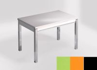 Logo Table mensa ext 110x70 - plateau verde fun - pieds noir - ceinture en bois laque orange cool 2321_verde-fun_noir_bl-orange-cool