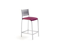 Logo Tabouret glycine 63 - assise en vinyltech marron brique - pieds argent 2663_vt-marron-brique_argent