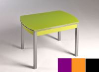 Logo Table hercule 115x75 - plateau magenta - pieds noir - ceinture en bois laque orange cool 1992_magenta_noir_bl-orange-cool