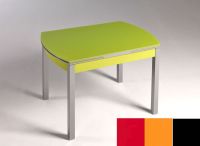Logo Table hercule 130x80 - plateau rouge - pieds noir - ceinture en bois laque orange cool 2000_rouge_noir_bl-orange-cool