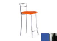 Logo Tabouret kalmie 63 - assise en vinyltech bleu de france - pieds chrome 2655_vt-bleu-de-france_chrome