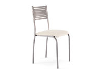 Logo Chaise glycine - assise en vinyltech marron brique - pieds blanc 1893_vt-marron-brique_blanc