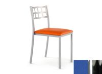 Logo Chaise marguerite - assise en vinyltech bleu de france - pieds chrome 2634_vt-bleu-de-france_chrome