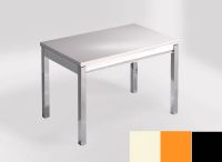 Logo Table mensa ext 100x60 - plateau haiku - pieds noir - ceinture en bois laque orange cool 2320_haiku_noir_bl-orange-cool