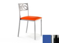 Logo Chaise anmone - assise en vinyltech bleu de france - pieds chrome 2631_vt-bleu-de-france_chrome