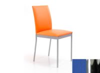 Logo Chaise violette - assise en vinyltech bleu de france - pieds chrome 2302_vt-bleu-de-france_chrome