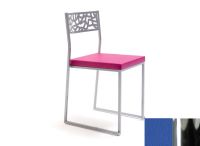 Logo Chaise spiree - assise en vinyltech bleu de france - pieds chrome 2299_vt-bleu-de-france_chrome
