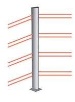 Logo Colonne ir sol 1,5m 2 emet/recep 2dir portee 60m empl pour emeteur radio /     piles incluses r-150db-2e2r
