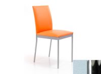 Logo Chaise violette - assise en vinyltech bleu clair - pieds chrome 2302_vt-bleu-clair_chrome
