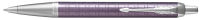 Logo Parker stylo bille im premium violet fonc attributs chroms. pointe fine. encre bleue. 302510
