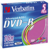 Logo Verbatim pack de 5 dvd-r 4.7gb 16x (43557) 951164
