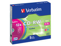 Logo Verbatim pack de 5 cd-rw 700mb 12x hispeed (43167) 951153