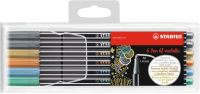 Logo Stabilo feutre pen 68 metallic, tui en plastique de 6 55500241
