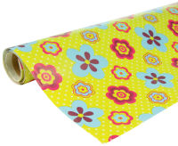 Logo Clairefontaine papier cadeau 'fleurs fond pois', en rouleau 87001093