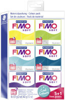 Logo Fimo soft kit de p�te � modeler 'cool colours', 5+1 gratuit 57890238