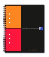 Logo Oxford cahier activebook spirales 160 pages perfores 80g 5x5 17x21cm couverture polypro gris 019983