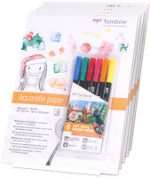 Logo Tombow lot spcial nol 'aquarelle', avec bloc aquarelle 1230436