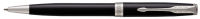 Logo Parker stylo roller sonnet laqu noir attributs chroms. pointe fine. encre noire. 302243