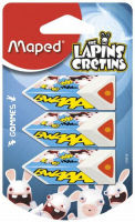 Logo Maped gomme en plastique lapins crétins, blanches, blister 82119516