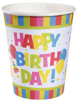 Logo Susy card gobelet en carton 'happy birthday', 0,25 l 40012001