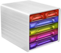 Logo Cep module de classement smoove multicolore, 4 tiroirs 24 x 32 cm + 2 petits, l36 x h27,1 x p28,8 cm 384684