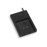 Logo Lecteur de carte  puce pc/sc et rfid de carte sans contact, conforme icao usb noir st-1275uae