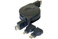 Logo Cordon hdmi�highspeed ethernet enroulable + adapt mini/micro 128302