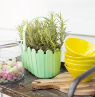 Logo Emsa bac � fleurs landhaus corbeille, oval, vieux rose 6461497