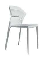 Logo Luisina - dave - chaise avec dossier polycarbonate transparent et pi�tement polypropyl�ne blanc ch3005 602