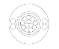 Logo Cable optique 144 fibres unimodales g652d pour 1km application conduite gaine ext pehd noir 817aasdngs