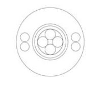 Logo Cable optique 48 fibres unimodales g652d pour 1km application conduite gaine ext pehd noir 817a48dngs