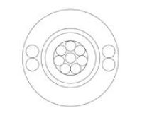 Logo Cable optique 96 fibres unimodales g652d pour 1km application conduite gaine ext pehd noir 817a96dngs