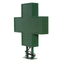 Logo Croix de pharmacie led 500x500mm�vert ip65 t�l�commande li-sg-500x500